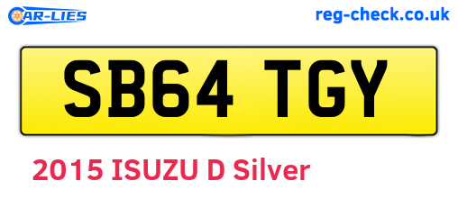 SB64TGY are the vehicle registration plates.