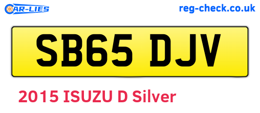 SB65DJV are the vehicle registration plates.