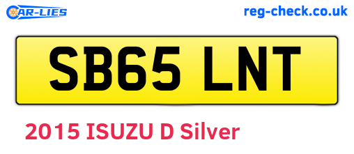SB65LNT are the vehicle registration plates.