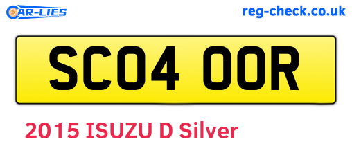 SC04OOR are the vehicle registration plates.