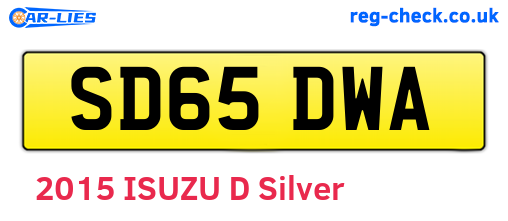 SD65DWA are the vehicle registration plates.