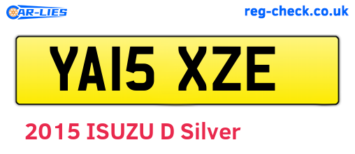 YA15XZE are the vehicle registration plates.