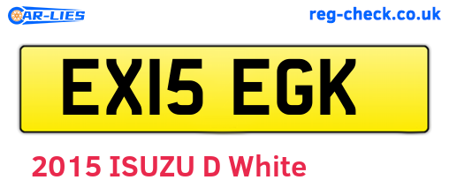 EX15EGK are the vehicle registration plates.