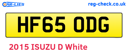 HF65ODG are the vehicle registration plates.