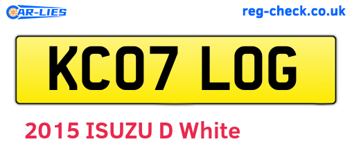 KC07LOG are the vehicle registration plates.