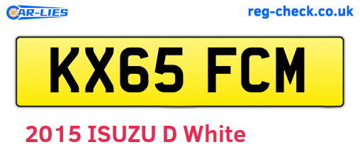 KX65FCM are the vehicle registration plates.
