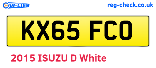 KX65FCO are the vehicle registration plates.