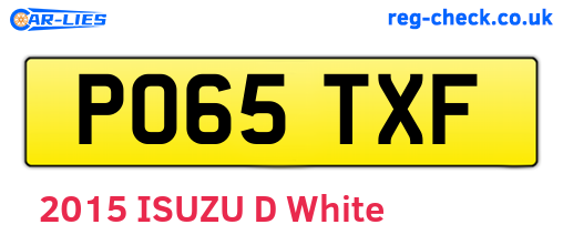 PO65TXF are the vehicle registration plates.