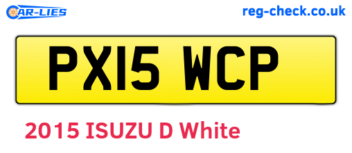 PX15WCP are the vehicle registration plates.