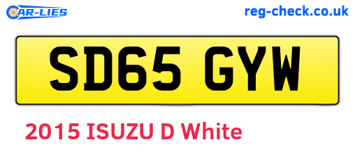 SD65GYW are the vehicle registration plates.