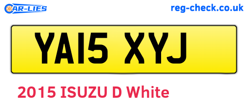 YA15XYJ are the vehicle registration plates.