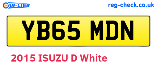 YB65MDN are the vehicle registration plates.