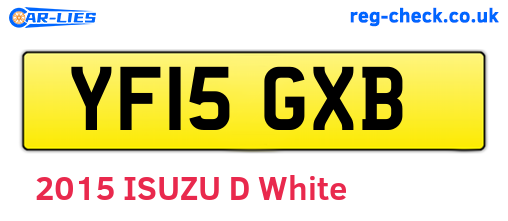 YF15GXB are the vehicle registration plates.