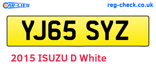 YJ65SYZ are the vehicle registration plates.