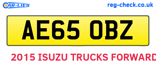 AE65OBZ are the vehicle registration plates.
