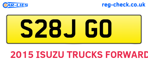 S28JGO are the vehicle registration plates.