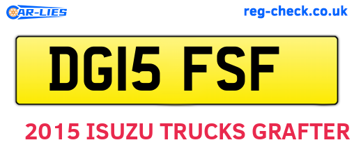 DG15FSF are the vehicle registration plates.