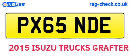 PX65NDE are the vehicle registration plates.