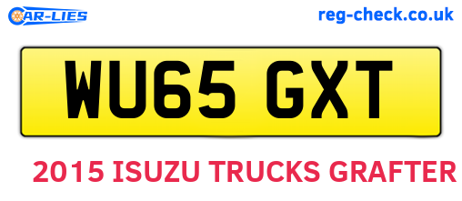 WU65GXT are the vehicle registration plates.