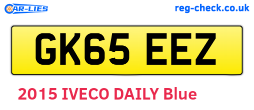 GK65EEZ are the vehicle registration plates.