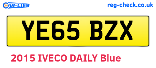 YE65BZX are the vehicle registration plates.