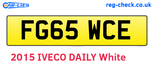 FG65WCE are the vehicle registration plates.