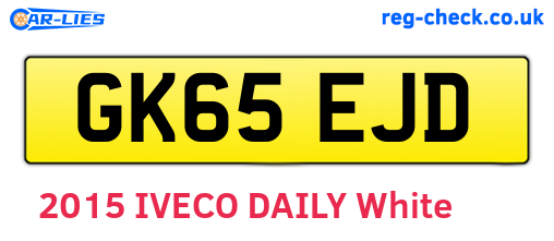 GK65EJD are the vehicle registration plates.