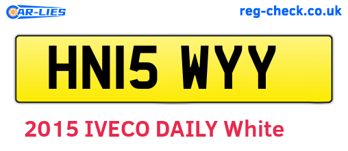 HN15WYY are the vehicle registration plates.