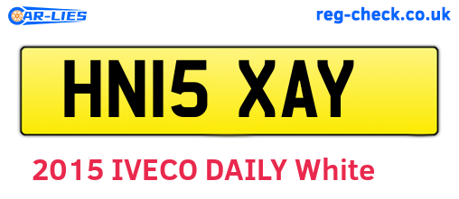 HN15XAY are the vehicle registration plates.