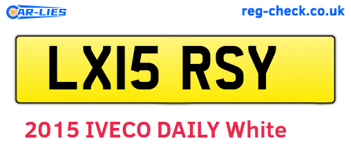 LX15RSY are the vehicle registration plates.
