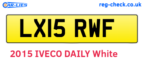LX15RWF are the vehicle registration plates.