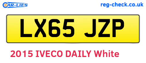 LX65JZP are the vehicle registration plates.