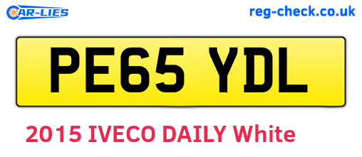 PE65YDL are the vehicle registration plates.