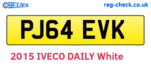 PJ64EVK are the vehicle registration plates.