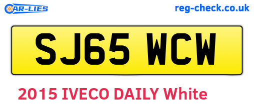 SJ65WCW are the vehicle registration plates.
