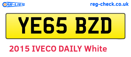 YE65BZD are the vehicle registration plates.