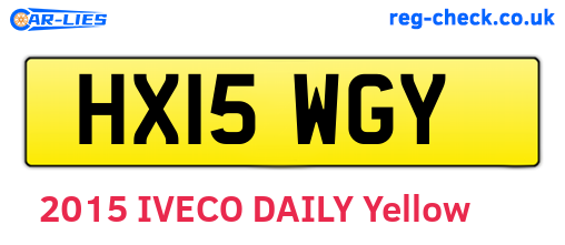 HX15WGY are the vehicle registration plates.