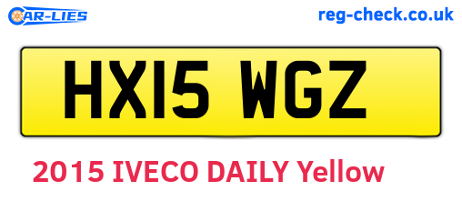 HX15WGZ are the vehicle registration plates.