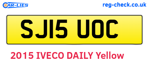SJ15UOC are the vehicle registration plates.