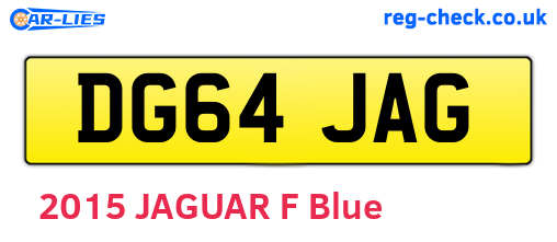 DG64JAG are the vehicle registration plates.