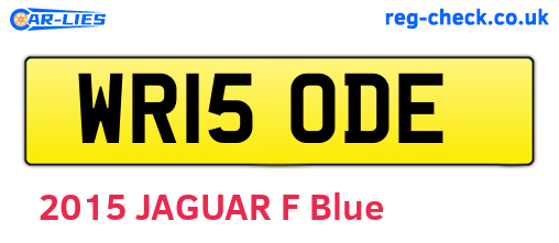 WR15ODE are the vehicle registration plates.