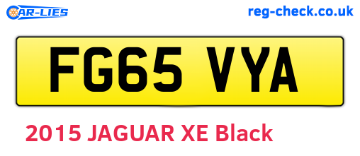 FG65VYA are the vehicle registration plates.