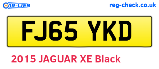 FJ65YKD are the vehicle registration plates.