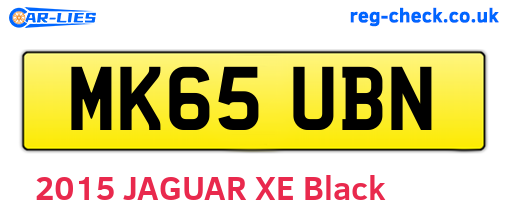 MK65UBN are the vehicle registration plates.