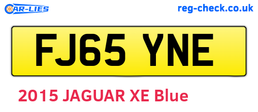 FJ65YNE are the vehicle registration plates.