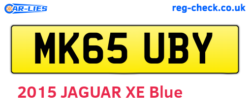 MK65UBY are the vehicle registration plates.