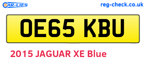 OE65KBU are the vehicle registration plates.