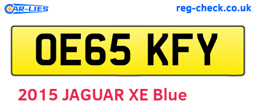 OE65KFY are the vehicle registration plates.