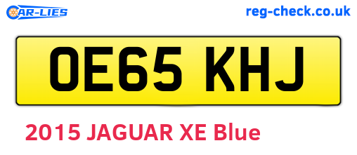 OE65KHJ are the vehicle registration plates.