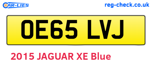 OE65LVJ are the vehicle registration plates.
